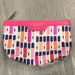 Estée Lauder Lipstick & Mascara Print Makeup Bag Pink Cosmetic Pouch